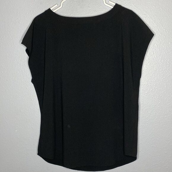 Ann Taylor Black Cap Sleeve with Gold Zipper Detailing Size Large - Picture 8 of 8